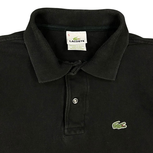 Lacoste Other - Lacoste Polo Mens Size 5 Black Short Sleeve Shirt Crocodile Logo France Made